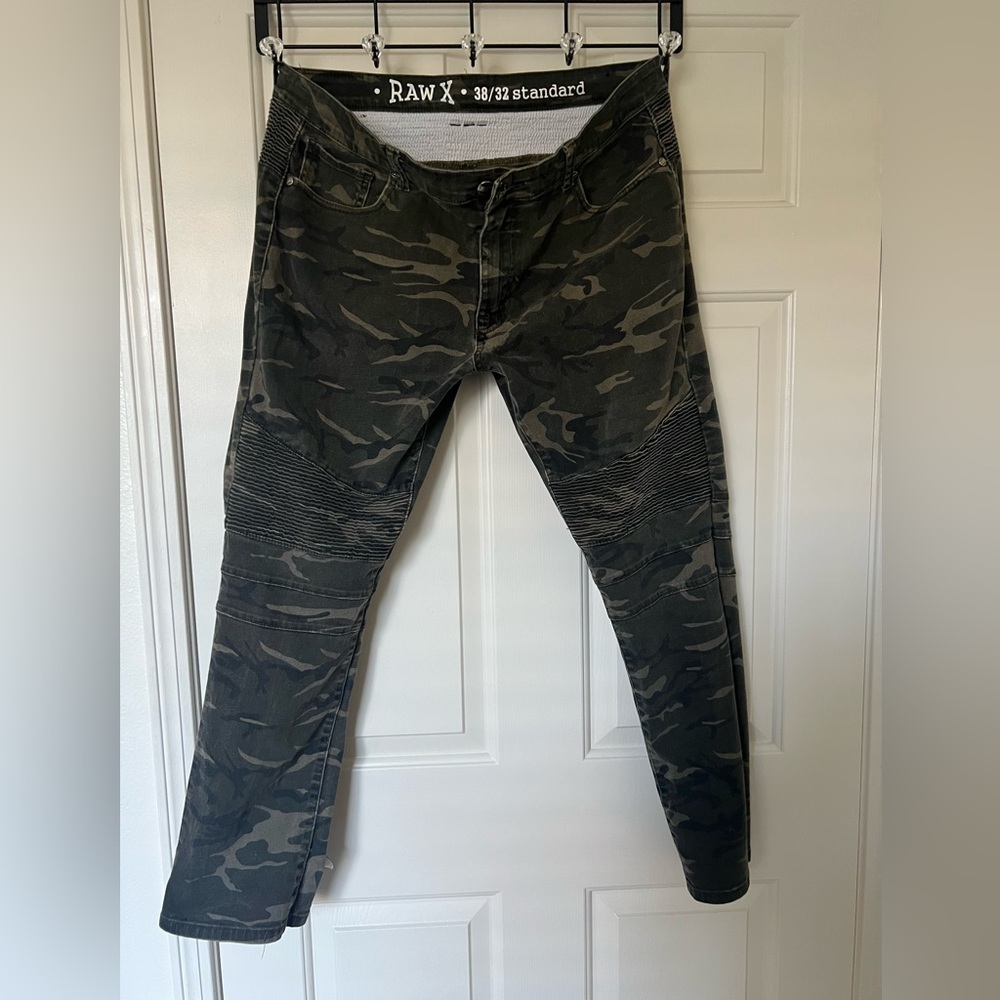 RAW X Men's Camouflage Skinny‎ Jeans Grunge Streetware Skater Rocker